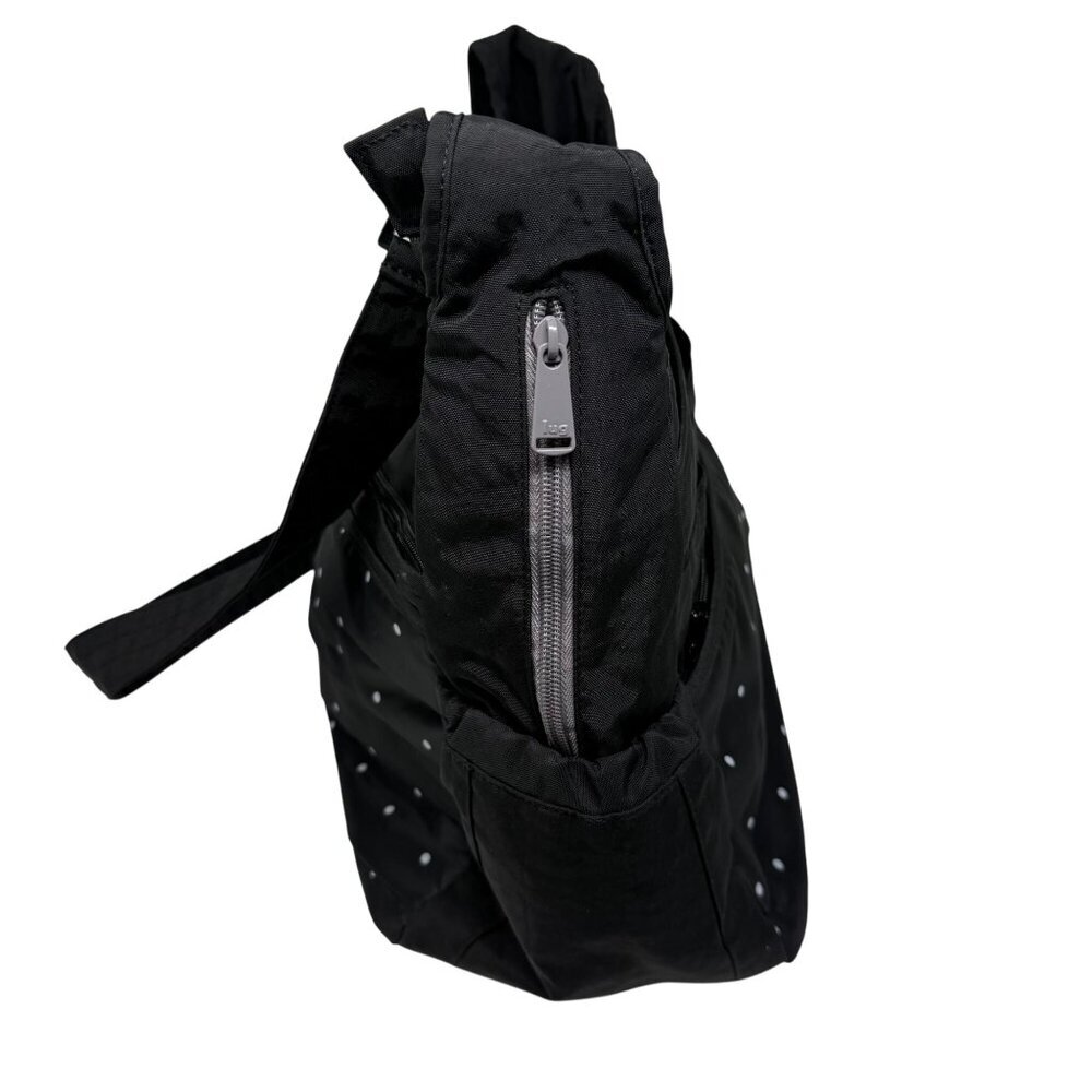 Lug Parachute Black Crossbody Tote Bag Polka Dot Insulated Pocket Diaper Travel - Picture 5 of 10